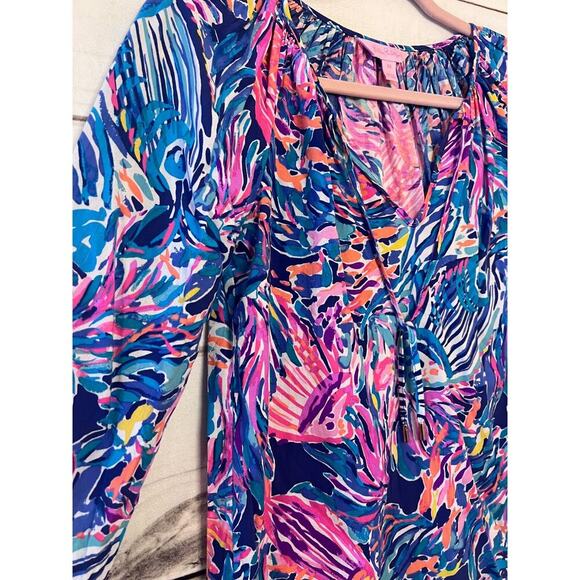 Long Sleeve Rayon Lilly Pulitzer Top Size XS - Picture 2 of 6